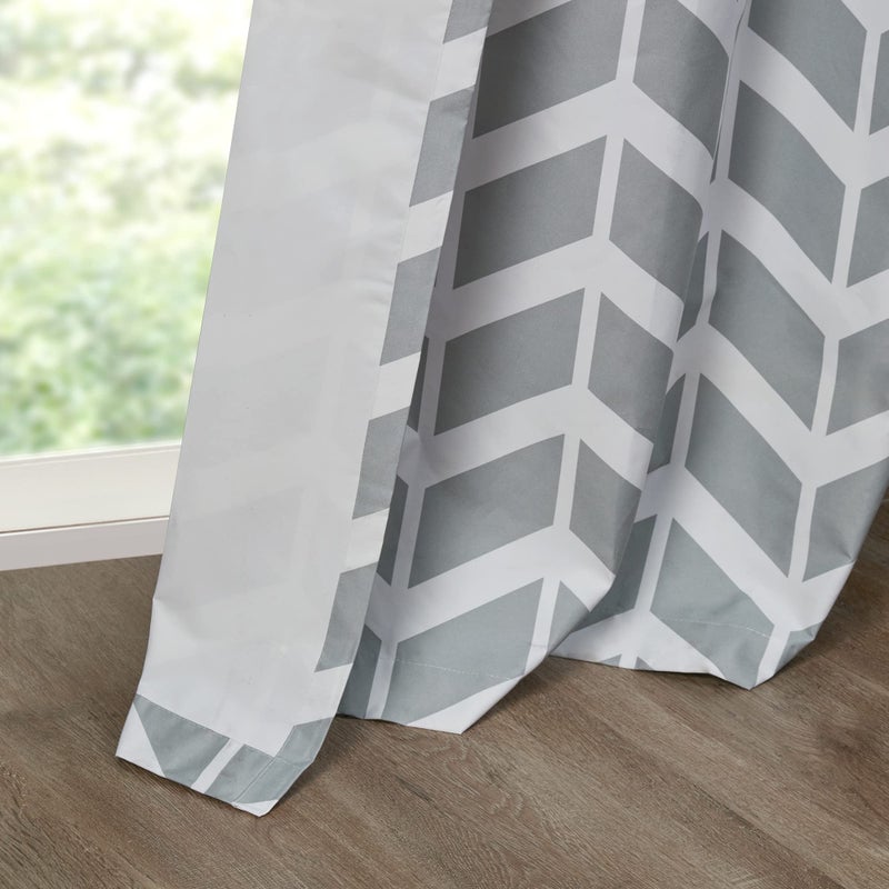 Intelligent Design Alex Chevron Curtains for Living Room, Modern Contemporary Grommet Room Darkening Panels for Bedroom, Geometric Window Panel, 42X63, 2-Panel Pack, 42x63, Yellow - Image 5